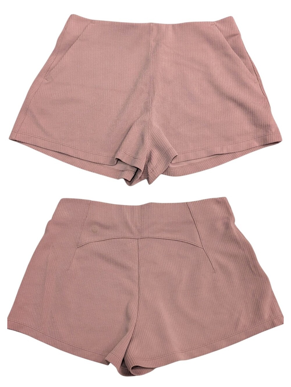Lululemon Mauve Purple Kick-Flare High Rise Ribbed Shorts Size 8